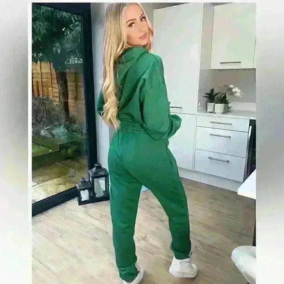 Chelsea Peers Lounge cuffed sweatpants in khaki and hoodie - Picture 2 of 14